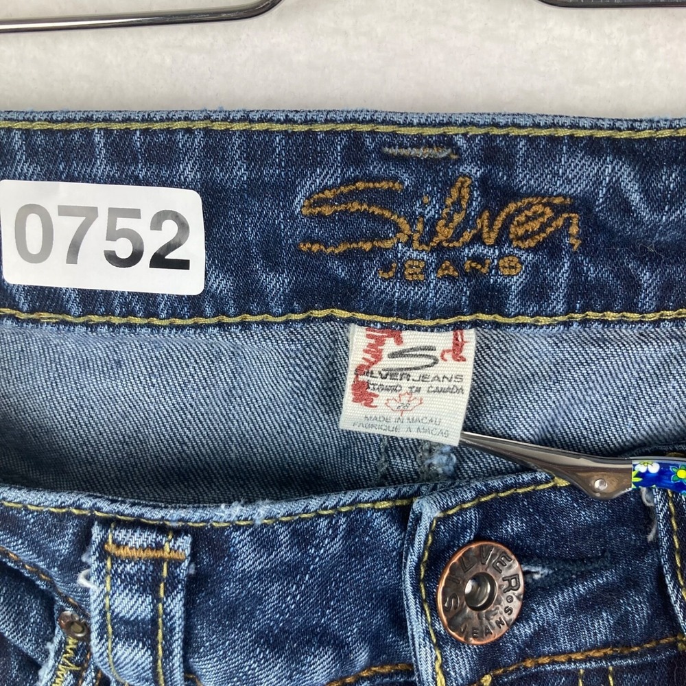 Silver Jeans Western Glove Works Lola Blue Jeans Cut Into Shorts Sz 28 - Picture 8 of 13